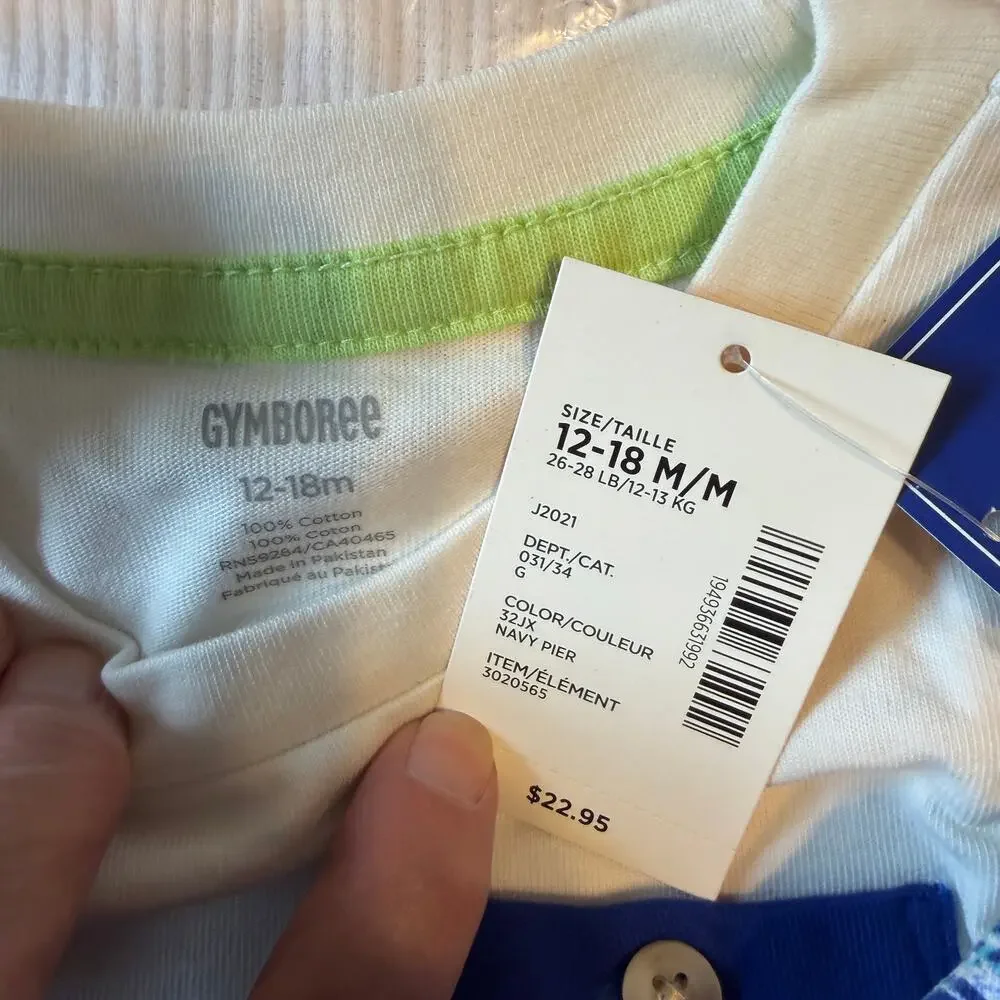 NWT Gymboree Blue Palm Leaf Tank Top & Reversible Bucket Hat